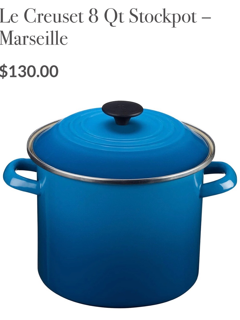 Le Creuset Marseille 8-Qt Stockpot - Like New